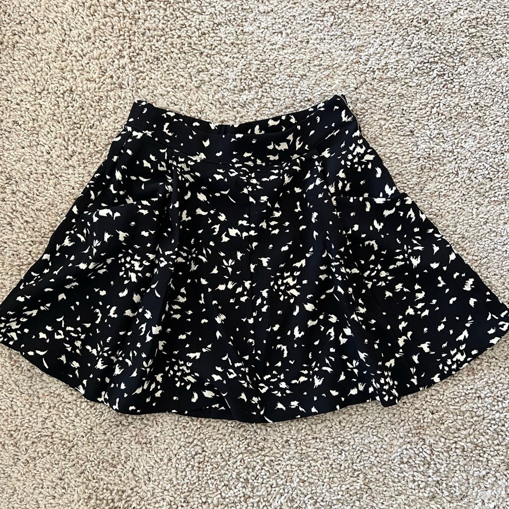 Black and White Floral Skirt